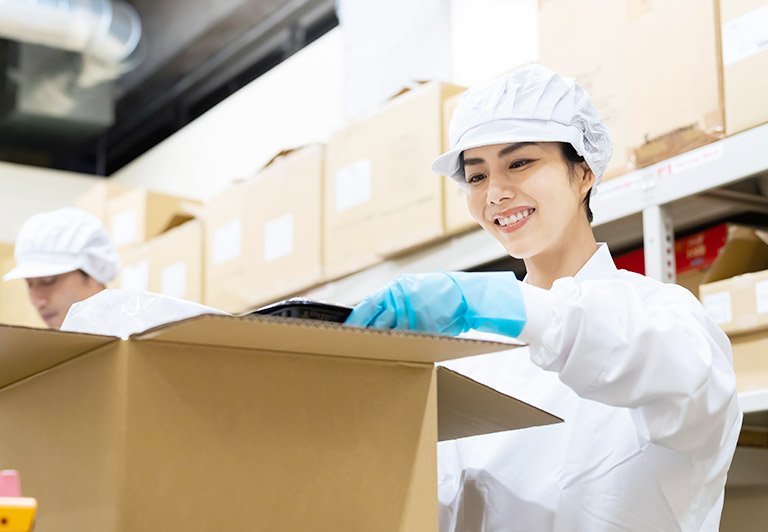 健康食品等の袋詰め、箱詰め